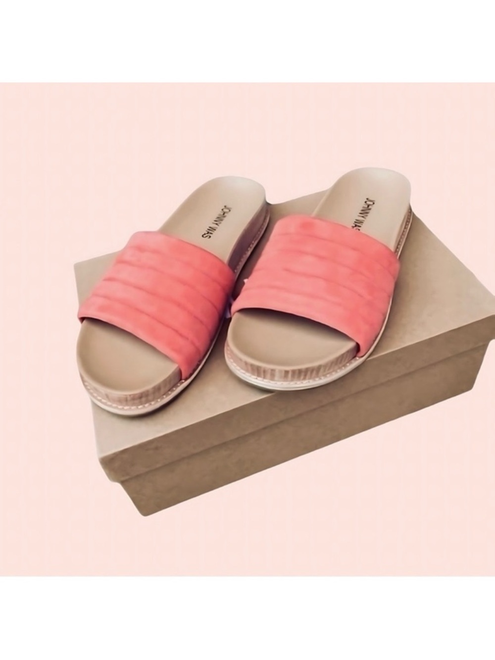 Johnny Was Coral Solid Stitch Slip On Suede Sandal Size 10 Boho Chic NWT